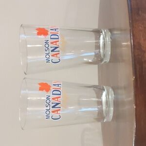 Molson Canadian beer lager pint glasses,set of 2